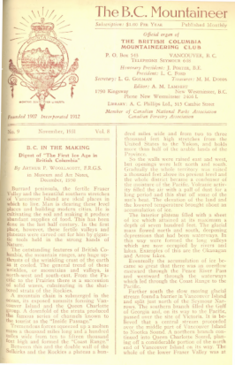The B.C. Mountaineer 1931 November cover